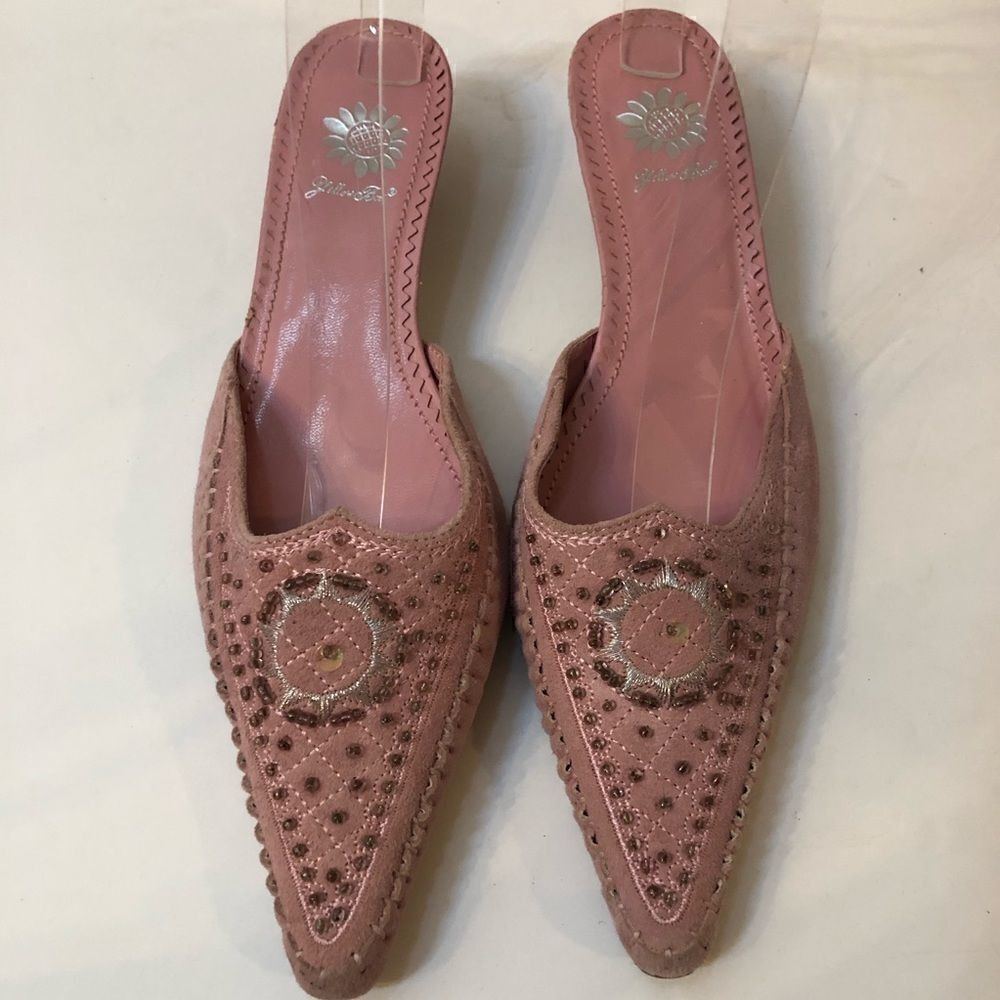 Yellow Box mules shoes pink sz 6.5 kitten heel